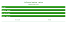 Tablet Screenshot of hollywoodmedicalpractice.co.uk